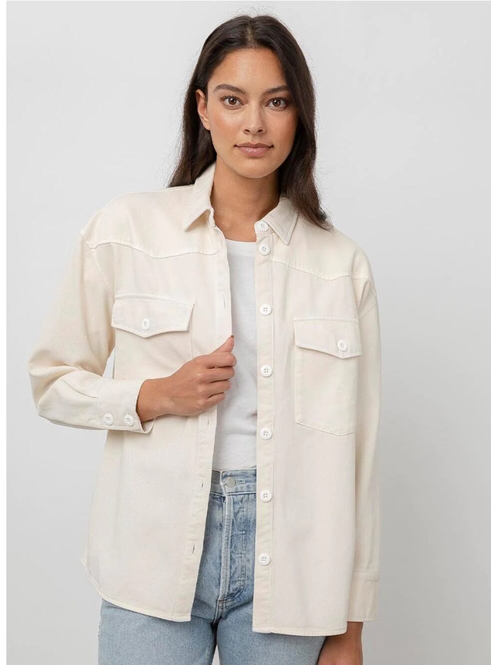 Rails August Shirt Cream Jacket in Ecru Size XL